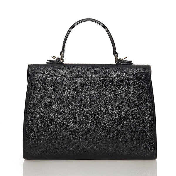 バーバリー ノバチェック シャドーホース ハンドバッグ ショルダーバッグ 2WAY ブラック レザー レディース BURBERRY 【中古】