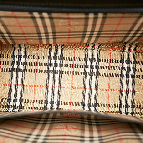 バーバリー ノバチェック シャドーホース ハンドバッグ ショルダーバッグ 2WAY ブラック レザー レディース BURBERRY 【中古】