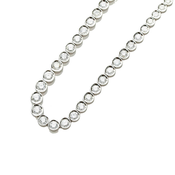 Pt900 プラチナ ダイヤ10.33ct テニスネックレス ネックレス レディース 【中古】