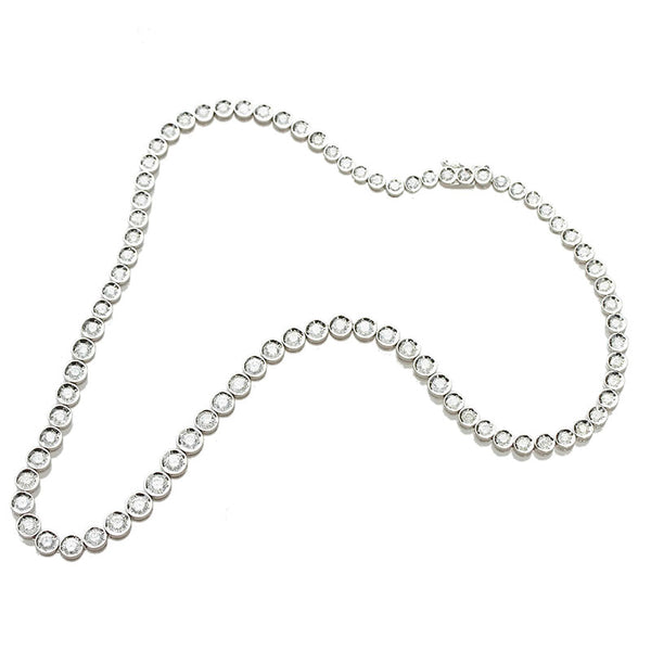 Pt900 プラチナ ダイヤ10.33ct テニスネックレス ネックレス レディース 【中古】