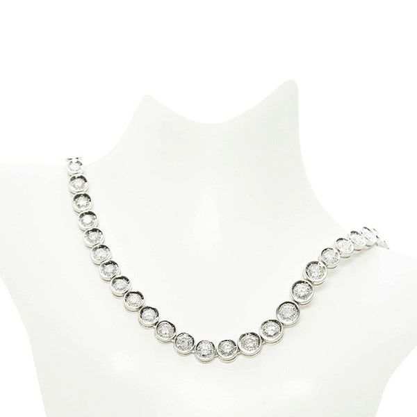 Pt900 プラチナ ダイヤ10.33ct テニスネックレス ネックレス レディース 【中古】