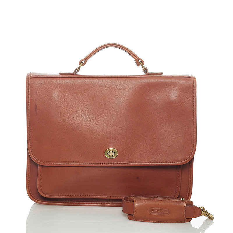 コーチ ショルダーバッグ ビジネスバッグ 2WAY 5181 ブラウン レザー メンズ COACH 【中古】