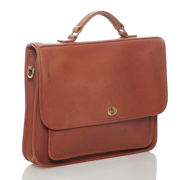 コーチ ショルダーバッグ ビジネスバッグ 2WAY 5181 ブラウン レザー メンズ COACH 【中古】