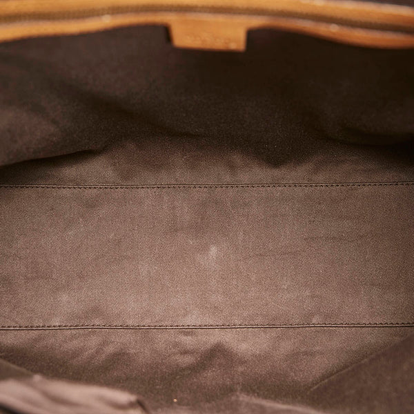 グッチ GGキャンバス トートバッグ 120897 ベージュ スウェード キャンバス レディース GUCCI 【中古】