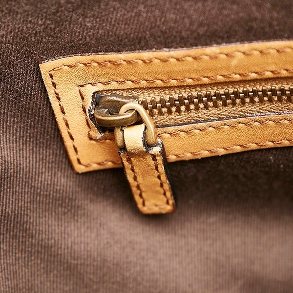 グッチ GGキャンバス トートバッグ 120897 ベージュ スウェード キャンバス レディース GUCCI 【中古】