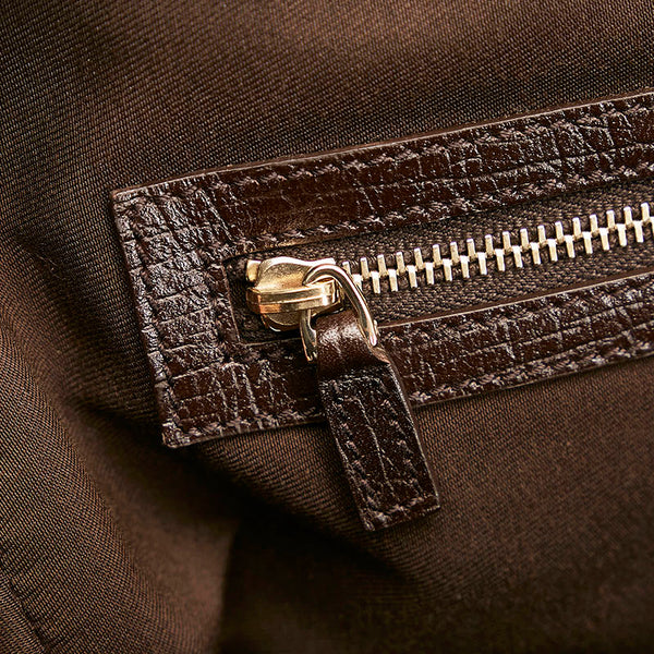 グッチ GGキャンバス シェリーライン ホースビット トートバッグ 141503 ベージュ ブラウン キャンバス レザー レディース GUCCI 【中古】