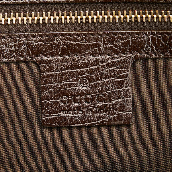 グッチ GGキャンバス シェリーライン ホースビット トートバッグ 141503 ベージュ ブラウン キャンバス レザー レディース GUCCI 【中古】