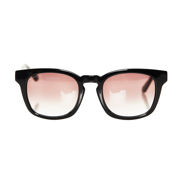 グッチ シェリー ウェリントン サングラス GG 1126/F/S D28N6 ブラック ブラウン プラスチック レディース GUCCI 【中古】