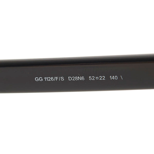 グッチ シェリー ウェリントン サングラス GG 1126/F/S D28N6 ブラック ブラウン プラスチック レディース GUCCI 【中古】