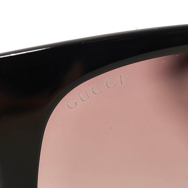 グッチ シェリー ウェリントン サングラス GG 1126/F/S D28N6 ブラック ブラウン プラスチック レディース GUCCI 【中古】