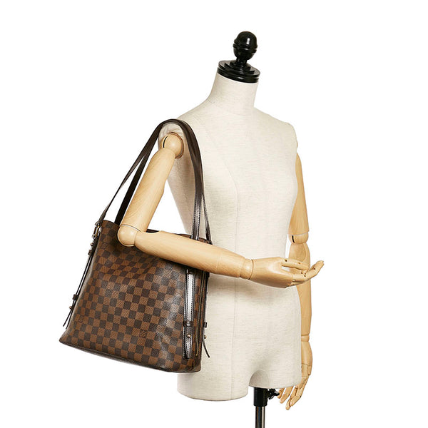 ルイ ヴィトン ダミエ カバ リヴィントン トートバッグ N41108 エベヌ PVC レザー レディース LOUIS VUITTON 【中古】