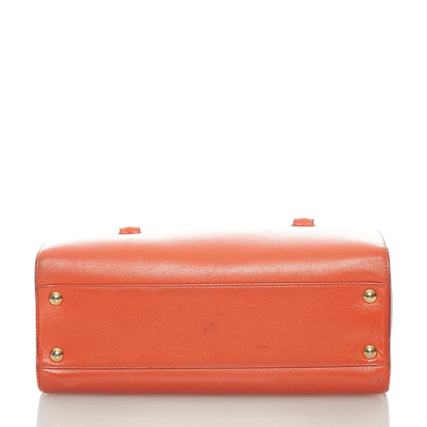 サルヴァトーレフェラガモ ガンチーニ ハンドバッグ AU-21 / D658 オレンジ レザー レディース Salvatore Ferragamo 【中古】