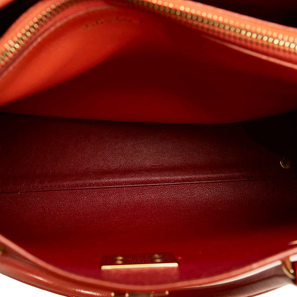 サルヴァトーレフェラガモ ガンチーニ ハンドバッグ AU-21 / D658 オレンジ レザー レディース Salvatore Ferragamo 【中古】