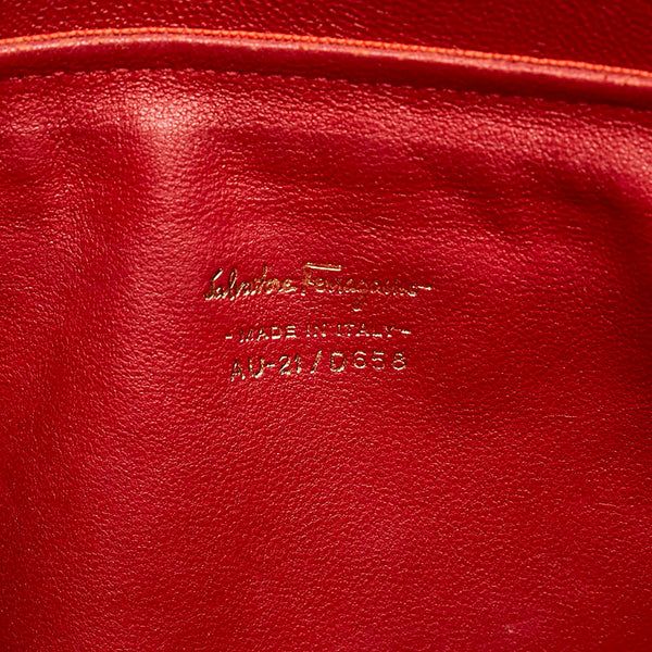 サルヴァトーレフェラガモ ガンチーニ ハンドバッグ AU-21 / D658 オレンジ レザー レディース Salvatore Ferragamo 【中古】