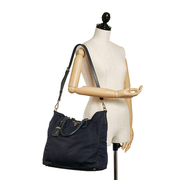 プラダ ハンドバッグ ショルダーバッグ 2WAY ブラック ナイロン レディース PRADA 【中古】