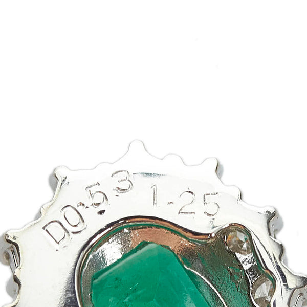 Pt900 プラチナ エメラルド1.25ct ダイヤ0.53ct ペンダントトップ レディース 【中古】