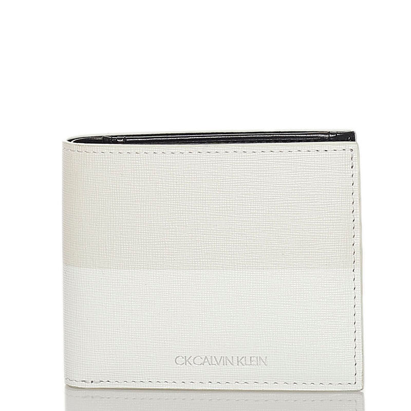 カルバンクライン 二つ折り財布 ホワイト レザー メンズ Calvin Klein 【中古】