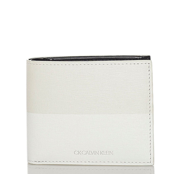 カルバンクライン 二つ折り財布 ホワイト レザー メンズ Calvin Klein 【中古】