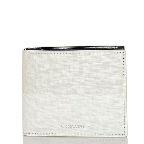 カルバンクライン 二つ折り財布 ホワイト レザー メンズ Calvin Klein 【中古】