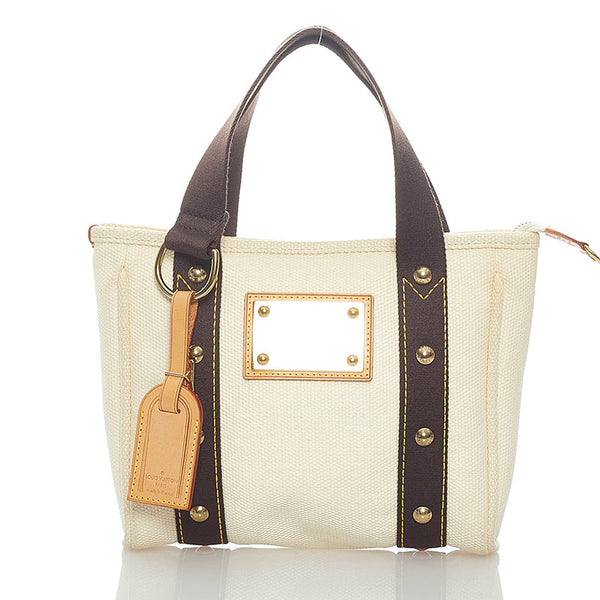 ルイ ヴィトン アンティグア カバ PM ミニトート ハンドバッグ M40039 エクリュ ホワイト キャンバス レザー レディース LOUIS VUITTON 【中古】