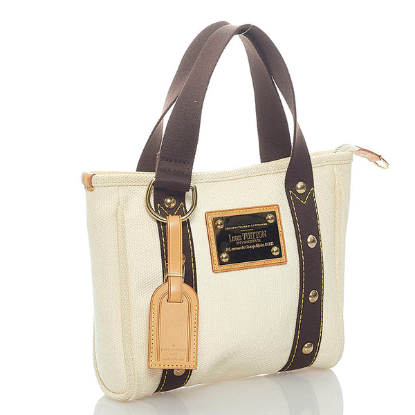ルイ ヴィトン アンティグア カバ PM ミニトート ハンドバッグ M40039 エクリュ ホワイト キャンバス レザー レディース LOUIS VUITTON 【中古】
