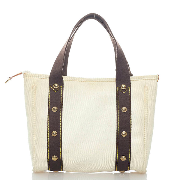 ルイ ヴィトン アンティグア カバ PM ミニトート ハンドバッグ M40039 エクリュ ホワイト キャンバス レザー レディース LOUIS VUITTON 【中古】