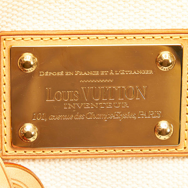 ルイ ヴィトン アンティグア カバ PM ミニトート ハンドバッグ M40039 エクリュ ホワイト キャンバス レザー レディース LOUIS VUITTON 【中古】