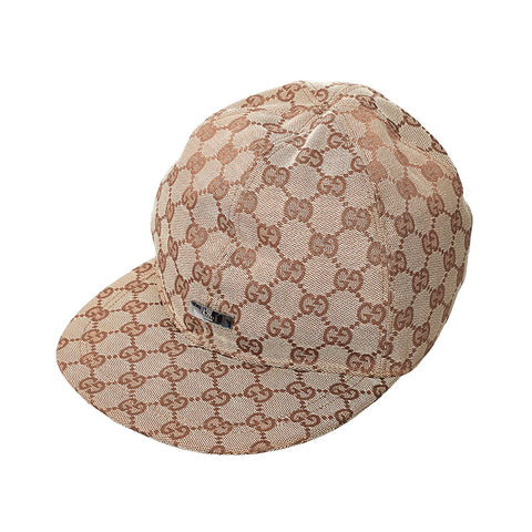 グッチ シェリー GGキャンバス キャップ ベージュ ポリエステル コットン レディース GUCCI 【中古】