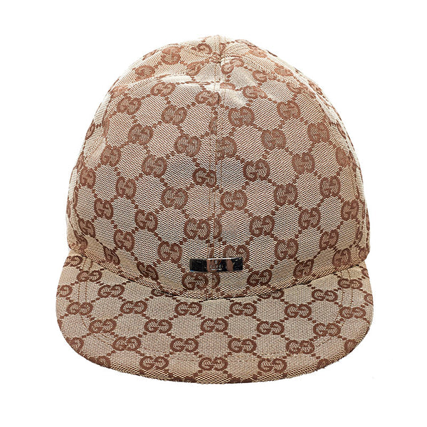 グッチ シェリー GGキャンバス キャップ ベージュ ポリエステル コットン レディース GUCCI 【中古】