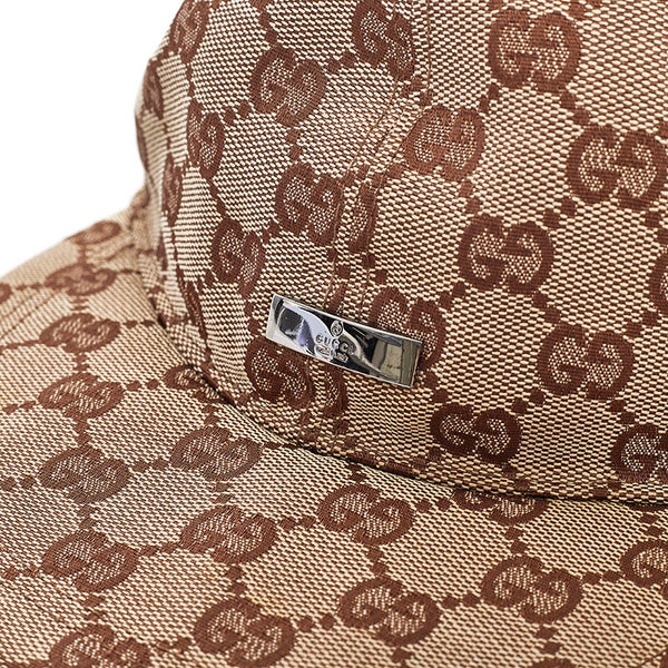 グッチ シェリー GGキャンバス キャップ ベージュ ポリエステル コットン レディース GUCCI 【中古】