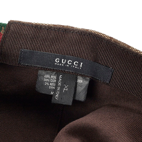 グッチ シェリー GGキャンバス キャップ ベージュ ポリエステル コットン レディース GUCCI 【中古】