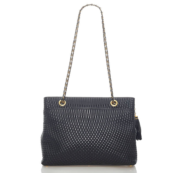 バリー チェーン ショルダーバッグ ブラック レザー レディース BALLY 【中古】