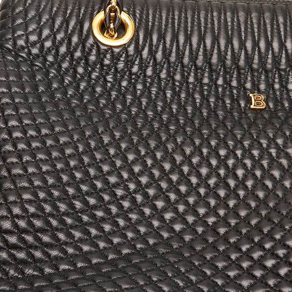 バリー チェーン ショルダーバッグ ブラック レザー レディース BALLY 【中古】