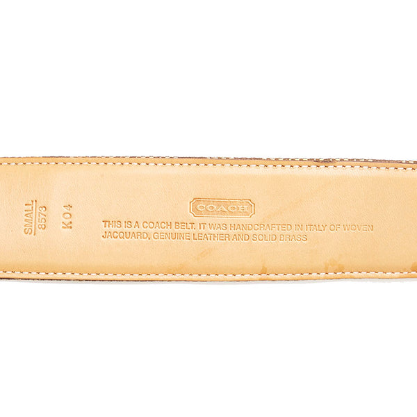 コーチ シグネチャー SMALL ベルト 8573 ブラウン キャンバス レザー レディース COACH 【中古】