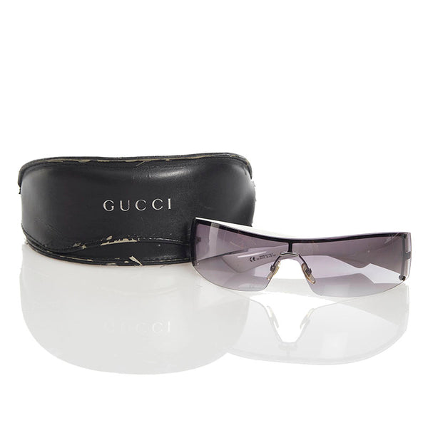 グッチ サングラス GG 1824/S グレー ホワイト プラスチック メンズ GUCCI 【中古】