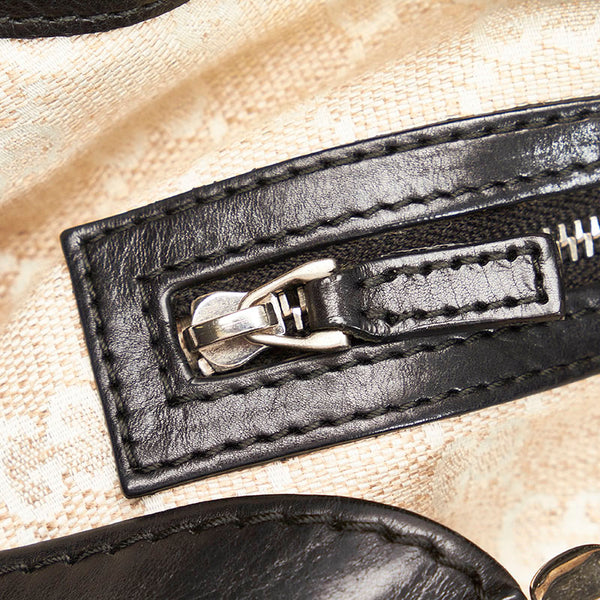 グッチ ソフト スティラップ ショルダーバッグ 296856 ブラック レザー レディース GUCCI 【中古】