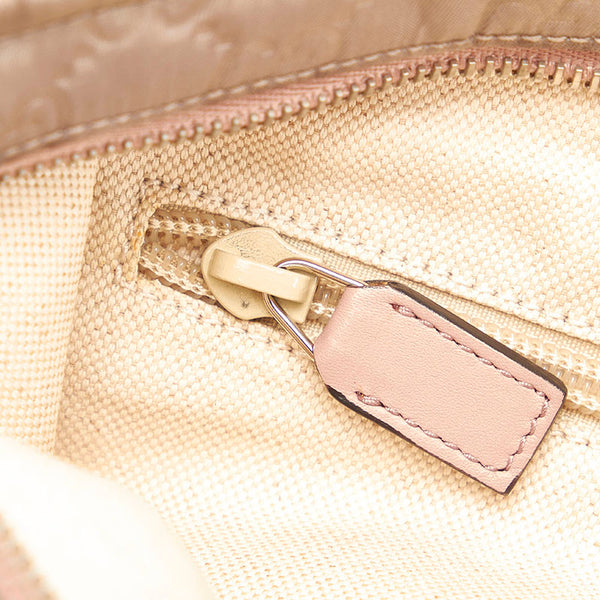 グッチ GGナイロン 斜め掛け ショルダーバッグ 314529 グレー ピンク ナイロン レザー レディース GUCCI 【中古】