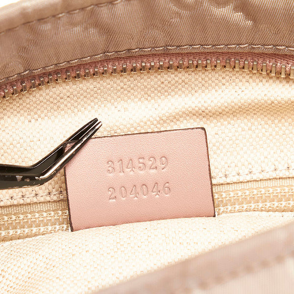 グッチ GGナイロン 斜め掛け ショルダーバッグ 314529 グレー ピンク ナイロン レザー レディース GUCCI 【中古】