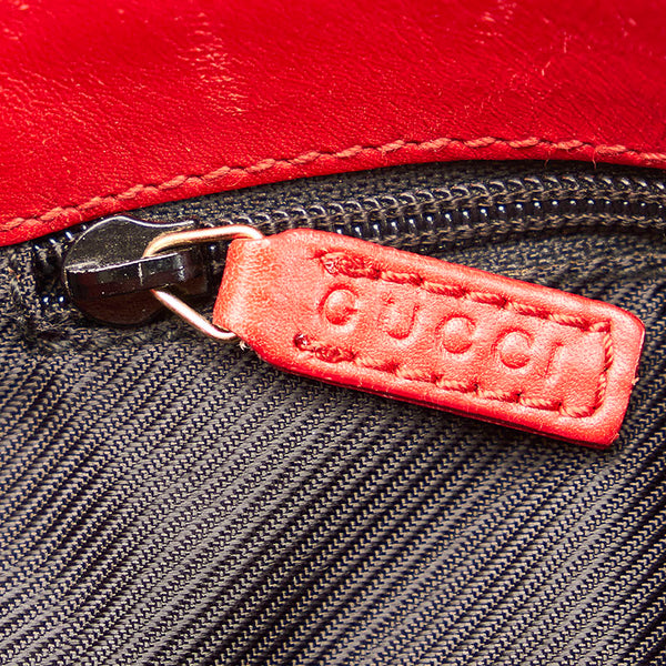 グッチ GGキャンバス ショルダーバッグ 0014231 ネイビー レッド キャンバス レザー レディース GUCCI 【中古】