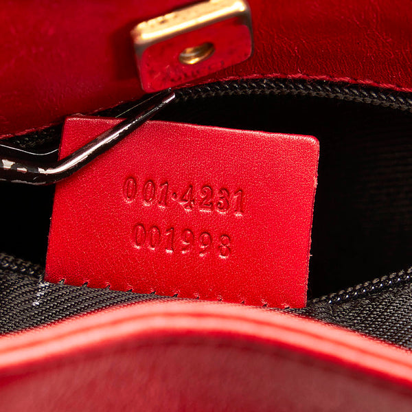 グッチ GGキャンバス ショルダーバッグ 0014231 ネイビー レッド キャンバス レザー レディース GUCCI 【中古】