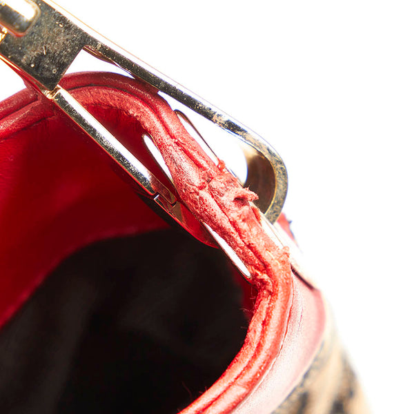 グッチ GGキャンバス ショルダーバッグ 0014231 ネイビー レッド キャンバス レザー レディース GUCCI 【中古】