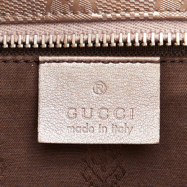 グッチ GGインプリメ ハンドバッグ トートバッグ 211137 グレー シルバー PVC レザー レディース GUCCI 【中古】