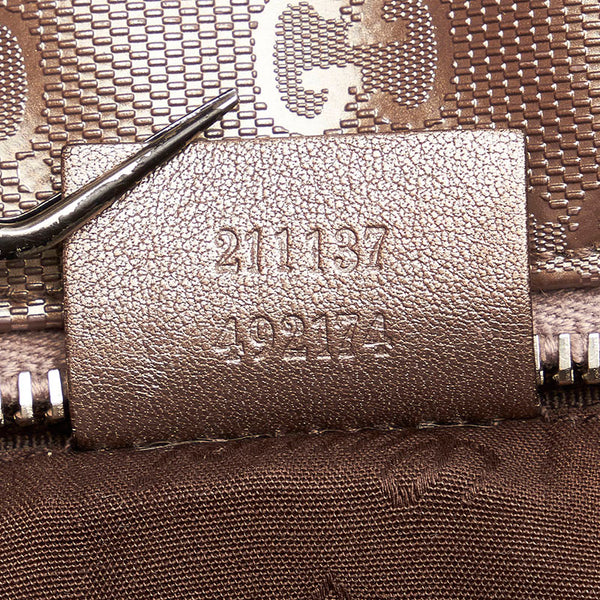 グッチ GGインプリメ ハンドバッグ トートバッグ 211137 グレー シルバー PVC レザー レディース GUCCI 【中古】