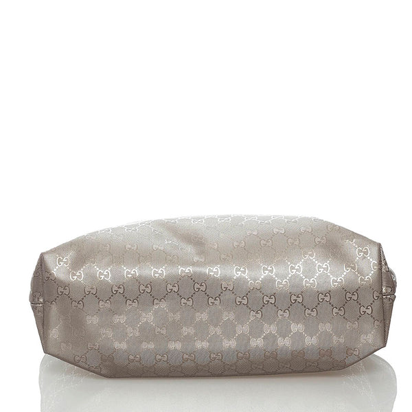 グッチ GGインプリメ ハンドバッグ トートバッグ 211137 グレー シルバー PVC レザー レディース GUCCI 【中古】