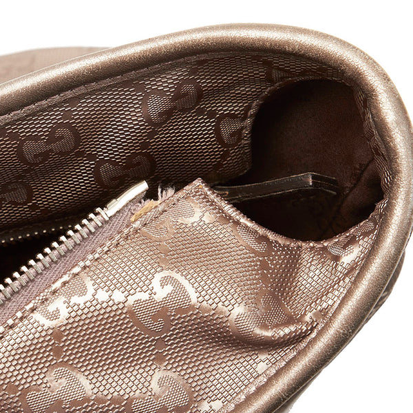 グッチ GGインプリメ ハンドバッグ トートバッグ 211137 グレー シルバー PVC レザー レディース GUCCI 【中古】