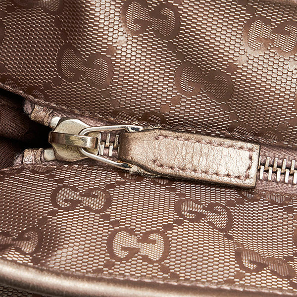 グッチ GGインプリメ ハンドバッグ トートバッグ 211137 グレー シルバー PVC レザー レディース GUCCI 【中古】