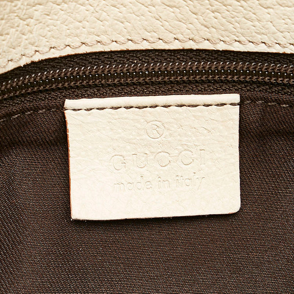 グッチ GGキャンバス ショルダーバッグ 120841 ベージュ ホワイト キャンバス レザー レディース GUCCI 【中古】