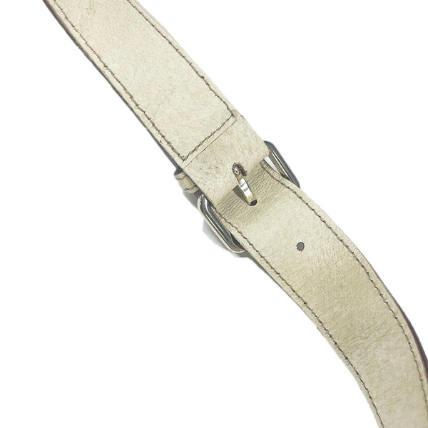 グッチ GGキャンバス ショルダーバッグ 120841 ベージュ ホワイト キャンバス レザー レディース GUCCI 【中古】