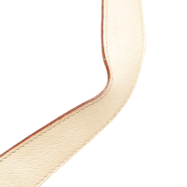 グッチ GGキャンバス ショルダーバッグ 120841 ベージュ ホワイト キャンバス レザー レディース GUCCI 【中古】