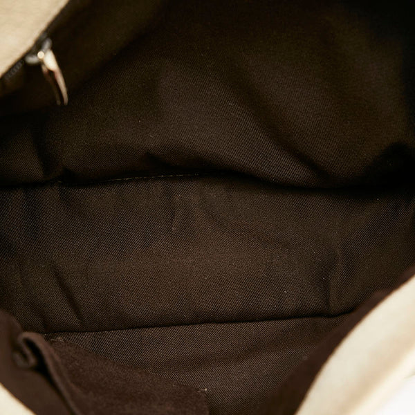 グッチ GGキャンバス ショルダーバッグ 120841 ベージュ ホワイト キャンバス レザー レディース GUCCI 【中古】